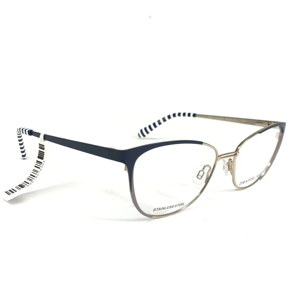 Draper James Eyeglasses Frames DJ5016 717 GOLD Blue Cat Eye Full Rim 53-16-135